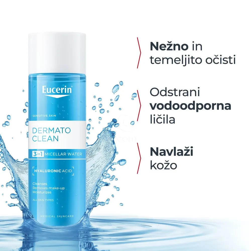 Eucerin DermatoClean [Hyaluron], micelarni čistilni fluid 3v1 (400 ml)